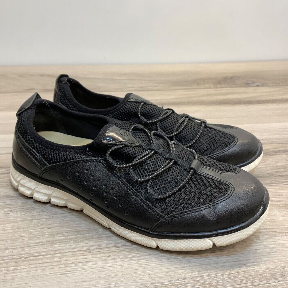 Earth Spirit Shoes Womens 7.5 Foxi Casual Slip Ons Sneakers Black Lightweight